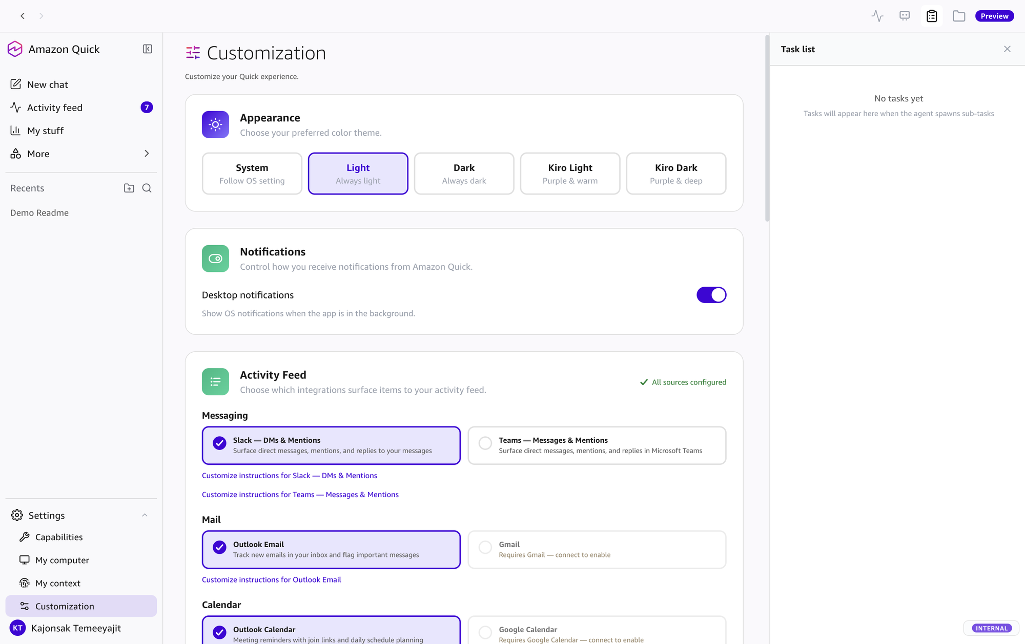 Top-right panel: Task List